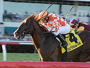 Wicked Tune wins the 2014 Gulfstream Park Turf Sprint.