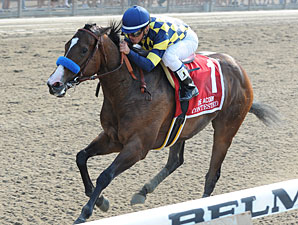 Contested wins The Acorn Stakes.